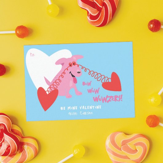 Funny Chien Classroom Valentine Cartes