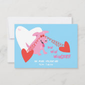 Funny Chien Classroom Valentine Cartes (Devant)