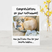 Funny Chien Félicitations pour la carte de retrait (Fleur jaune)