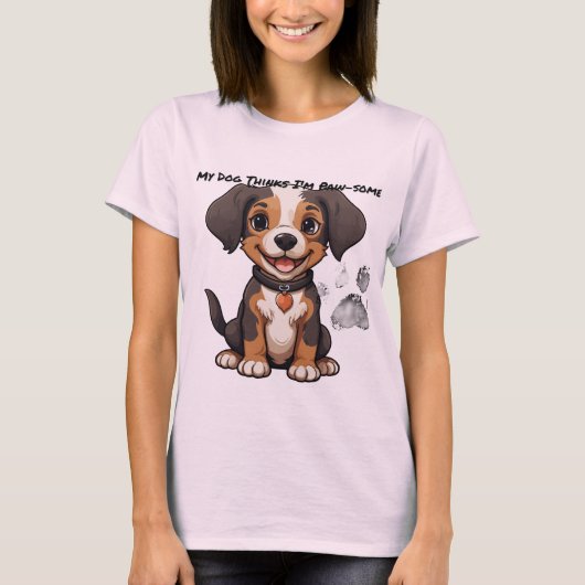 Funny Chien Maman T-shirt Paw-some cadeau pour l'a (Devant)