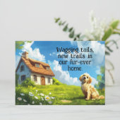 Funny Chien New Home Moving Faire-part (Debout devant)