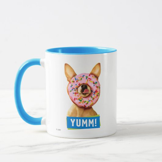Funny Chihuahua Dog met Sprinkle Donut op Nose Mok (Links)