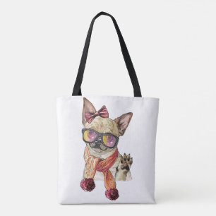 Funny Chihuahua Dog Wrapping Paper Large Christma Draagtas