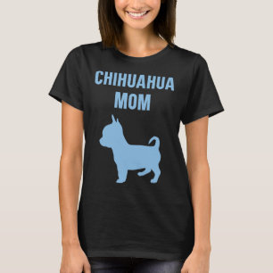 Funny Chihuahua mama met een blauw silhouet van ee T-shirt