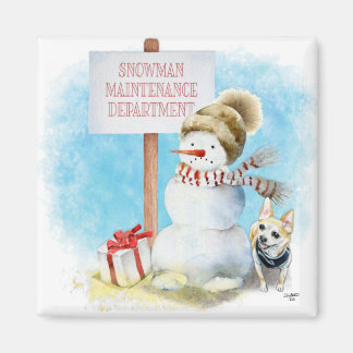 Funny Chihuahua Snowman Magnet Magneet