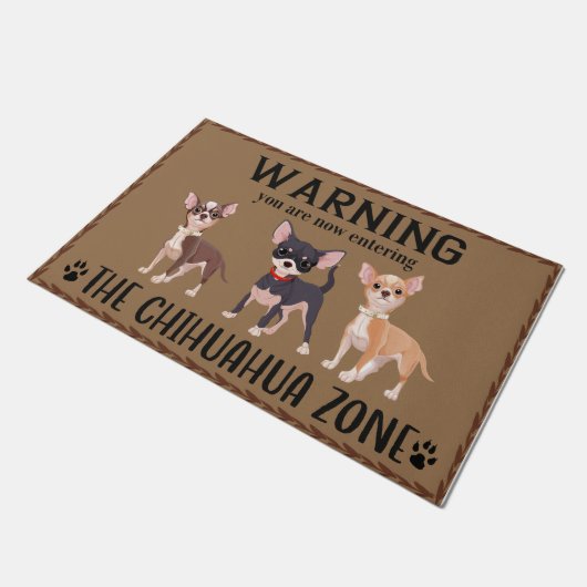 Funny Chihuahua Zone Doormat, Chihuahua House Deurmat (Schuin)