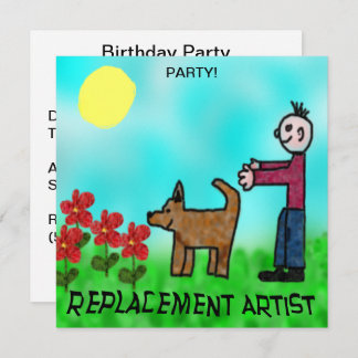 Funny Childlike Replacement Artist Birthday Kaart