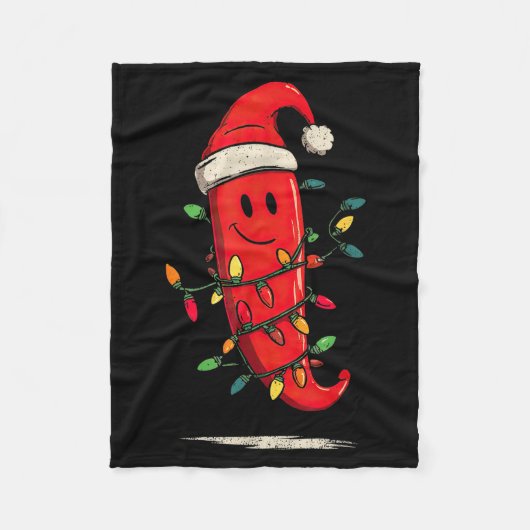 Funny Chili Pepper Christmas Graphics Lights Lover Fleece Deken (Voorkant)