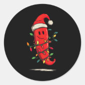 Funny Chili Pepper Christmas Graphics Lights Lover Ronde Sticker (Voorkant)