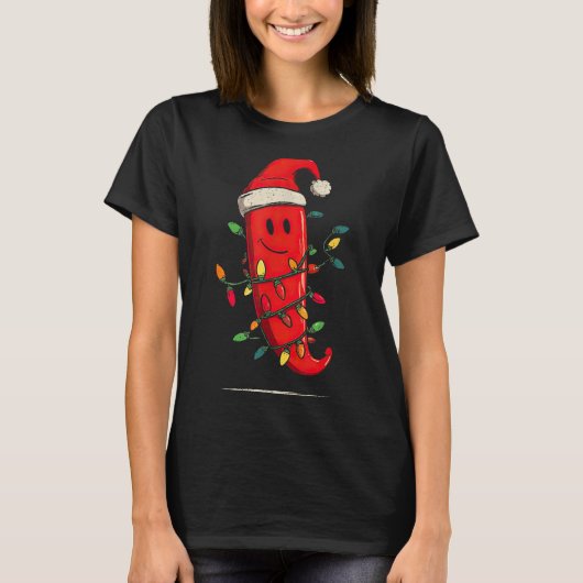 Funny Chili Pepper Christmas Graphics Lights Lover T-shirt (Voorkant)