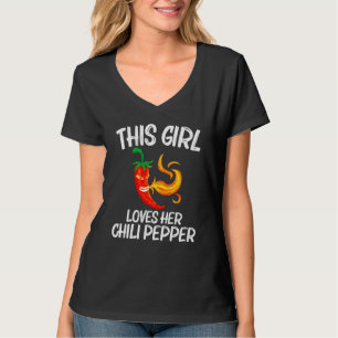 Funny Chili Pepper for Girls Kinder Red Spicy Flam T-shirt