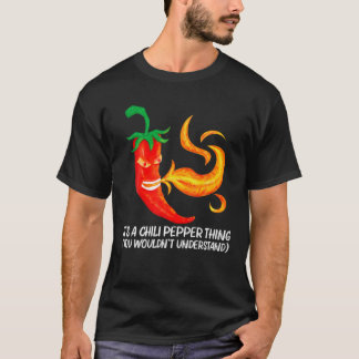 Funny Chili Pepper voor mannen Rode Spicy Flaming T-shirt