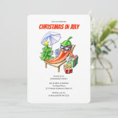 Funny Chilli Christmas in July Summer Pool Party Kaart (Staand voorkant)