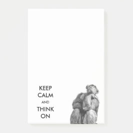 Funny Chimpansee Animal Keep Calm and Think on Post-it® Notes