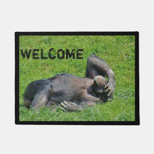 Funny Chimpansee - Welkomstwoord Deurmat (Voorkant)
