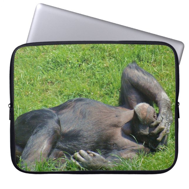 Funny Chimpanzee Animal Laptop Sleeve (Voorkant)