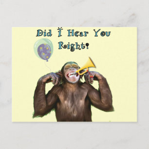Funny Chimpanzee Over the Hill Birthday Briefkaart