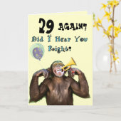 Funny Chimpanzee Over the Hill Birthday Kaart (Gele Bloem)
