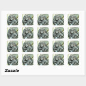 FUNNY CHIMPANZEE VIERKANTE STICKER (Vel)