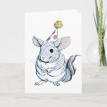 Funny Chinchilla carte d'anniversaire<br><div class="desc">Cute Chinchilla saluant carte d'anniversaire T Shirt présenter douce maman amour bois dents</div>