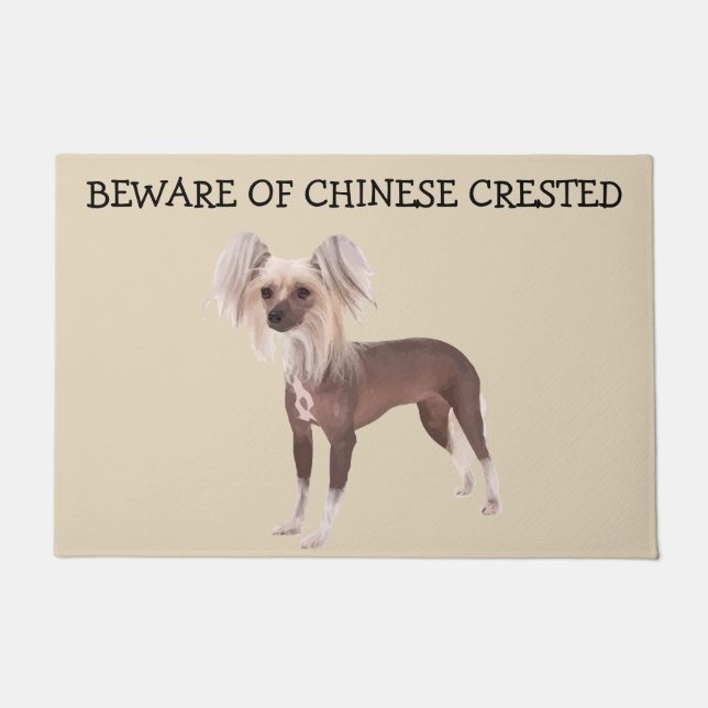Funny Chinese Crested Hondenras House Deurmat (Voorkant)