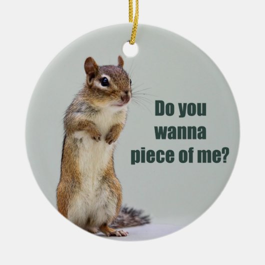 Funny Chipmunk Afbeelding Keramisch Ornament (Voorkant)