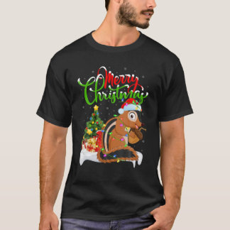 Funny Chipmunk Dierenvriend Xmas Lighting Chipmunk T-shirt