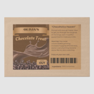 FUNNY Chocoholica Named Chocolate Tres Goody Bag Tissuepapier