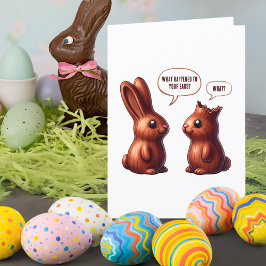 Funny Chocolate Bunnies Paasvakantie Kaart