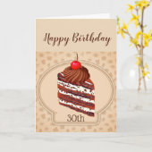 Funny Chocolate Cake 30th Derty Birthday Card Kaart (Gele Bloem)