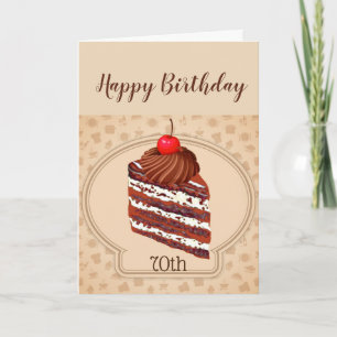 Funny Chocolate Cake 70th Birthday Card Kaart