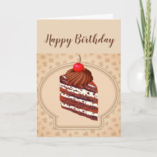 Funny Chocolate Cake Birthday-kaart Kaart (Voorkant)