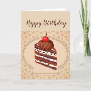 Funny Chocolate Cake Birthday-kaart Kaart