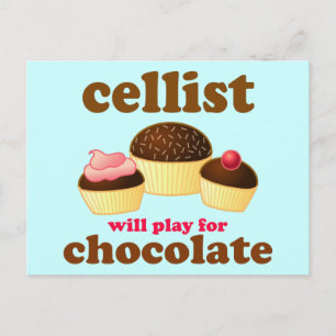Funny Chocolate Cello-Briefkaart Briefkaart