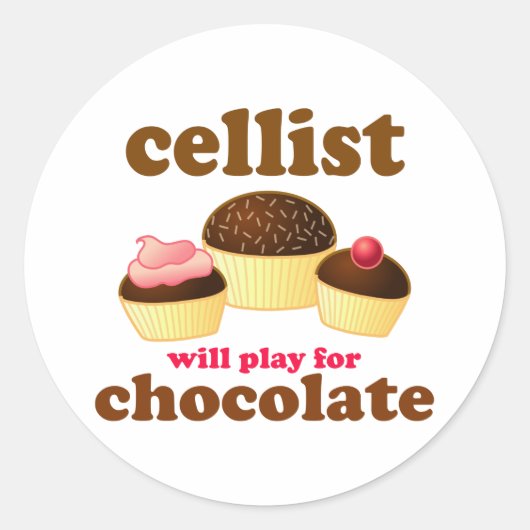 Funny Chocolate Cello Sticker (Voorkant)