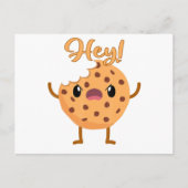 Funny Chocolate Chip Cookie a Bite out Mad Aankondigingskaart (Voorkant)
