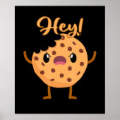 Funny Chocolate Chip Cookie a Bite out Poster (Voorkant)