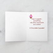 Funny Chocolate Cupcake 69th Birthday Card Kaart (Binnen)
