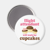 Funny Chocolate Cupcakes Flight Attendant Magneet (Voorkant / Achterkant)