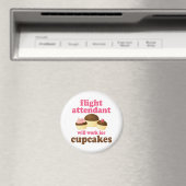 Funny Chocolate Cupcakes Flight Attendant Magneet (Insitu (Vaatwasser))