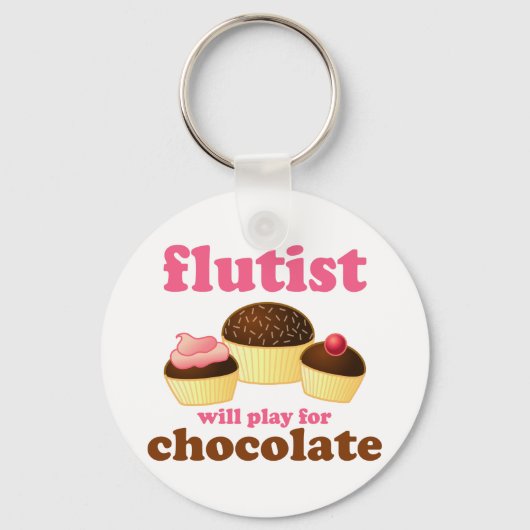 Funny Chocolate Flute Sleutelhanger (Voorkant)