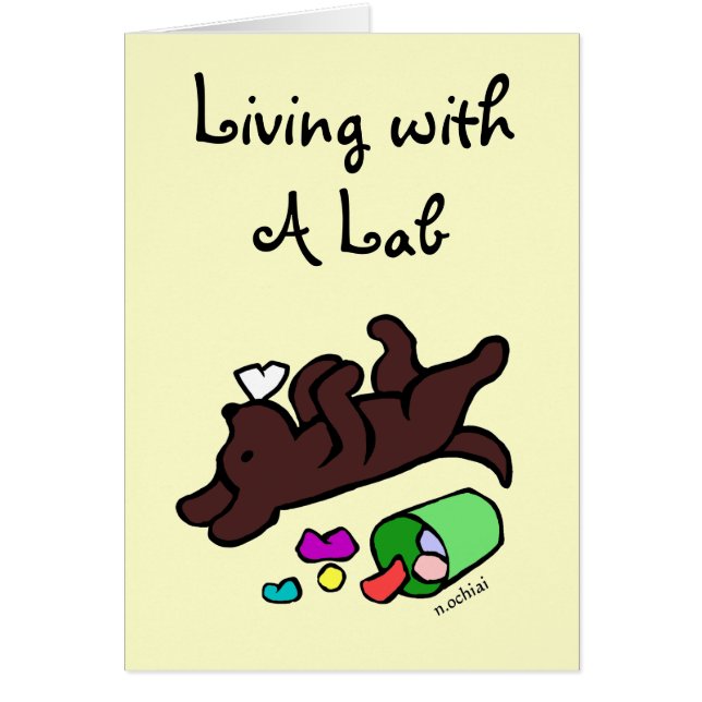 Funny Chocolate Labrador Cartoon Illustratie (Voorkant)