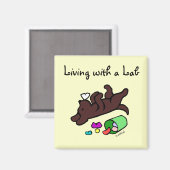Funny Chocolate Labrador Cartoon Illustratie Magneet (Voorkant / Achterkant)
