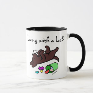 Funny Chocolate Labrador Cartoon Illustratie Mok