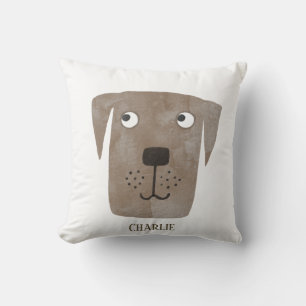 Funny Chocolate Labrador Retriever Dog Custom Name Kussen