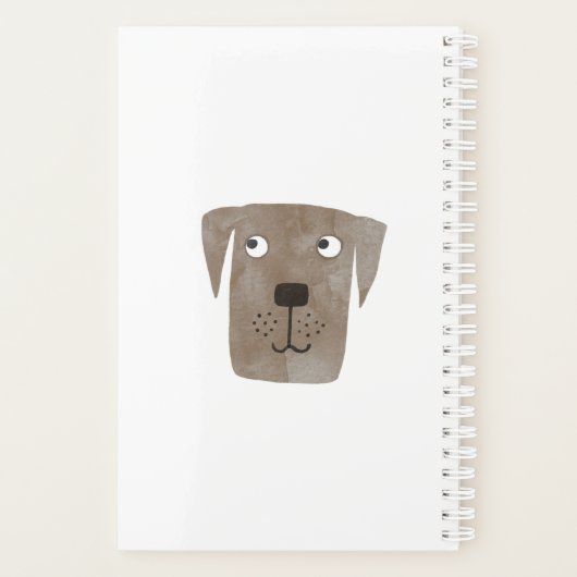 Funny Chocolate Labrador Retriever Dog Custom Name Planner (Achterkant)
