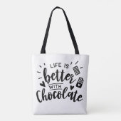 Funny Chocolate Lover Chocolate Addicate Quote Draagtas (Achterkant)