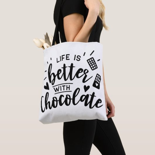 Funny Chocolate Lover Chocolate Addicate Quote Draagtas (Dichtbij)