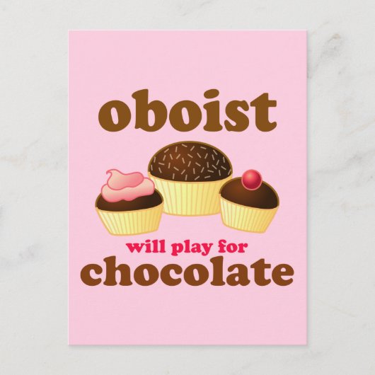 Funny Chocolate Oboe Briefkaart (Voorkant)