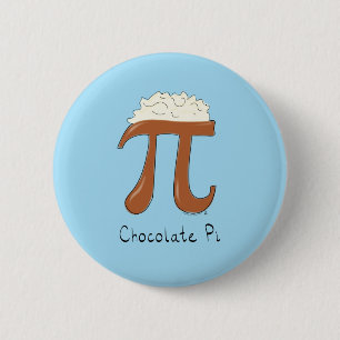 Funny Chocolate Pi Symbol Wiskunde leraar Ronde Button 5,7 Cm